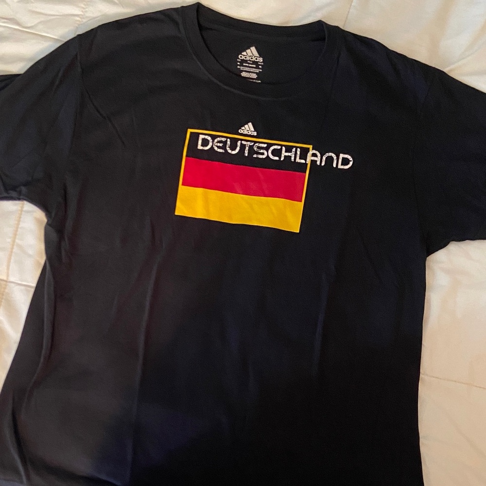 Adidas Black Tee with Deutschland Flag Design